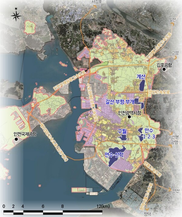 인천시 노후계획도시 선도지구 공모 21개 구역 신청